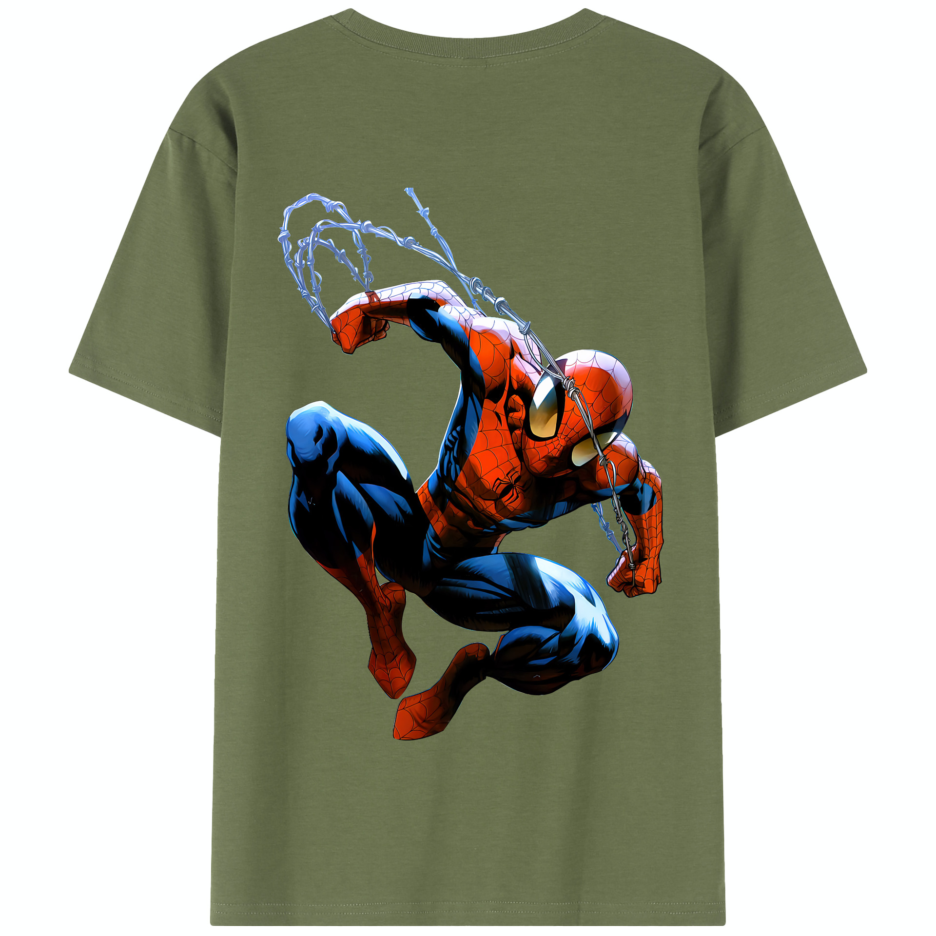 Spider Man スパイダーマン 綿100％半袖Tシャツ（背面プリント）